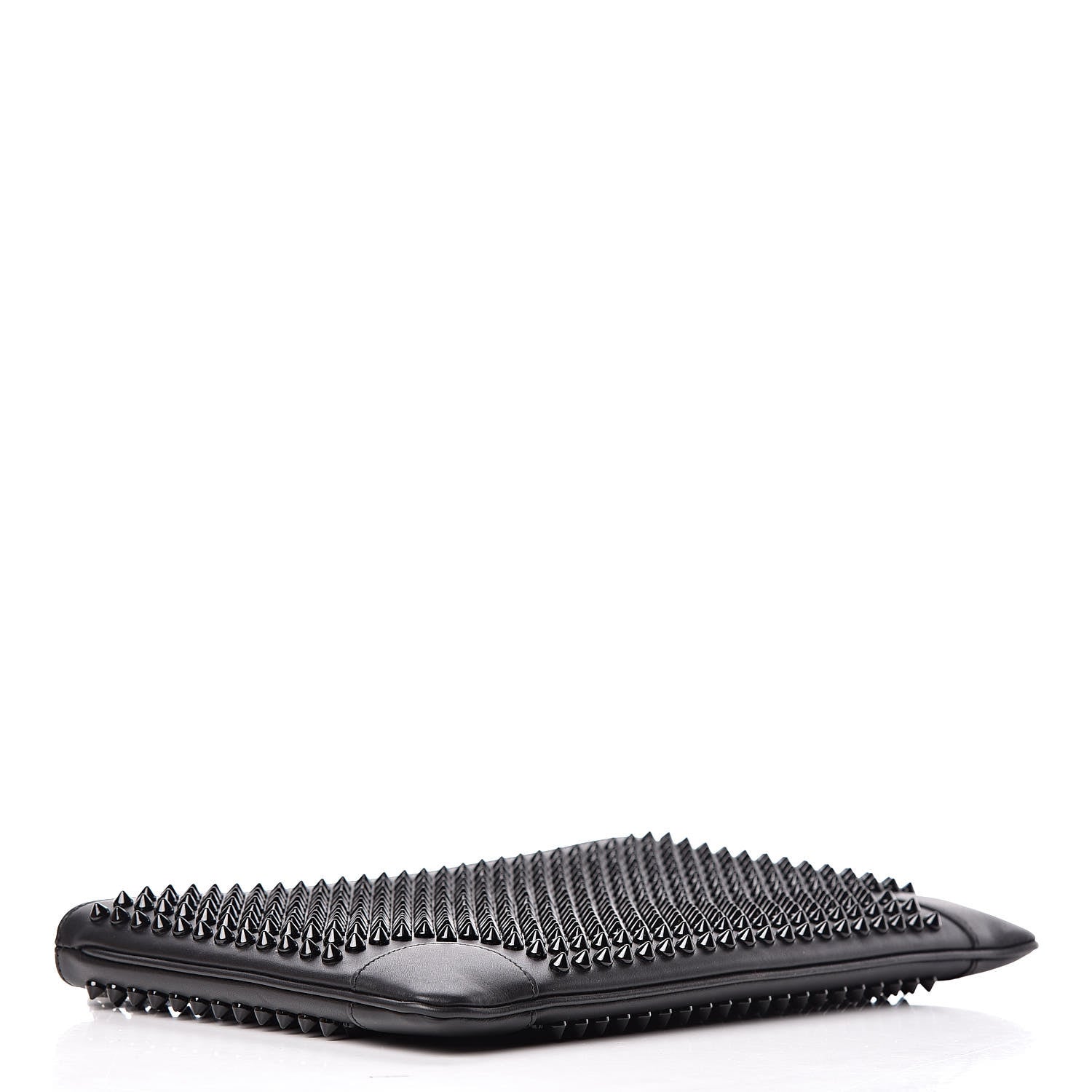 Christian Louboutin Calfskin Studded Loubiposh Clutch Black 4 of 10