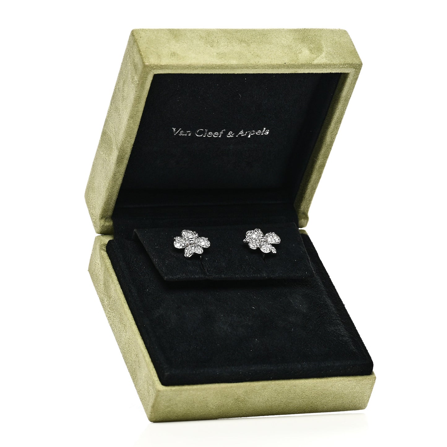 18K White Gold Platinum Diamond Small Cosmos Clip-On Earrings