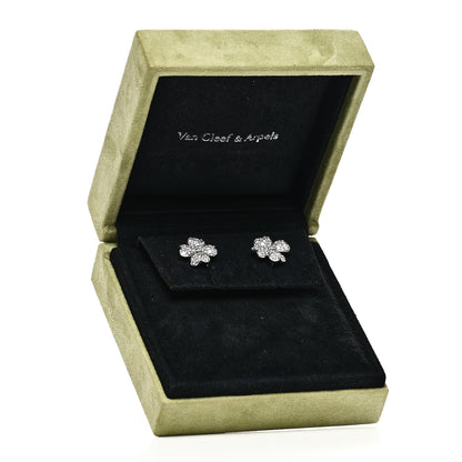 Van Cleef & Arpels 18K White Gold Platinum Diamond Small Cosmos Clip-On Earrings 5 of 5