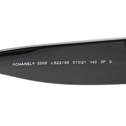 Chanel Acetate Polarized Square Sunglasses 5506 Black 5 of 8