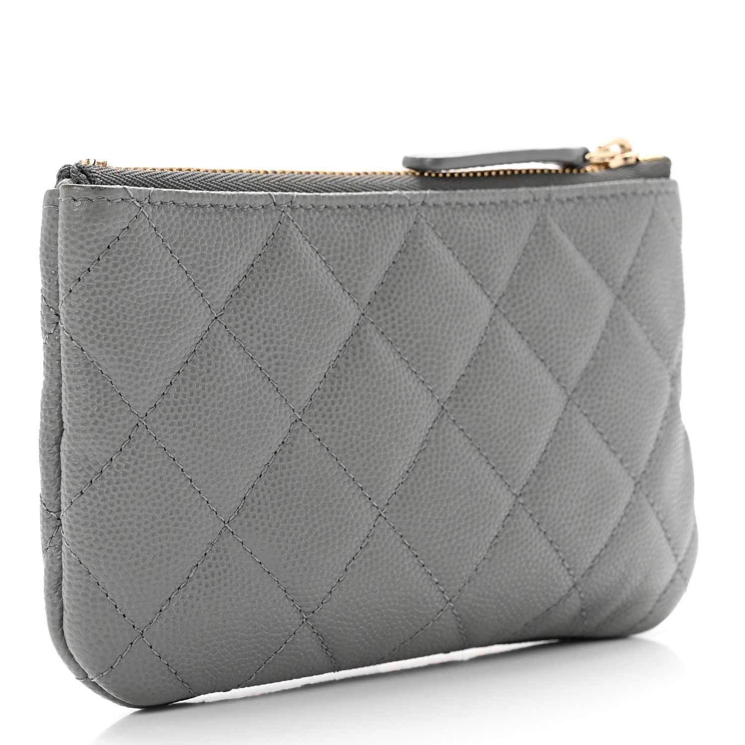 Chanel Caviar Quilted Small Cosmetic Case Grey 2 of 7