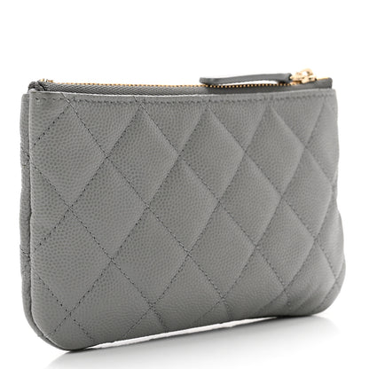 Chanel Caviar Quilted Small Cosmetic Case Grey 2 of 7