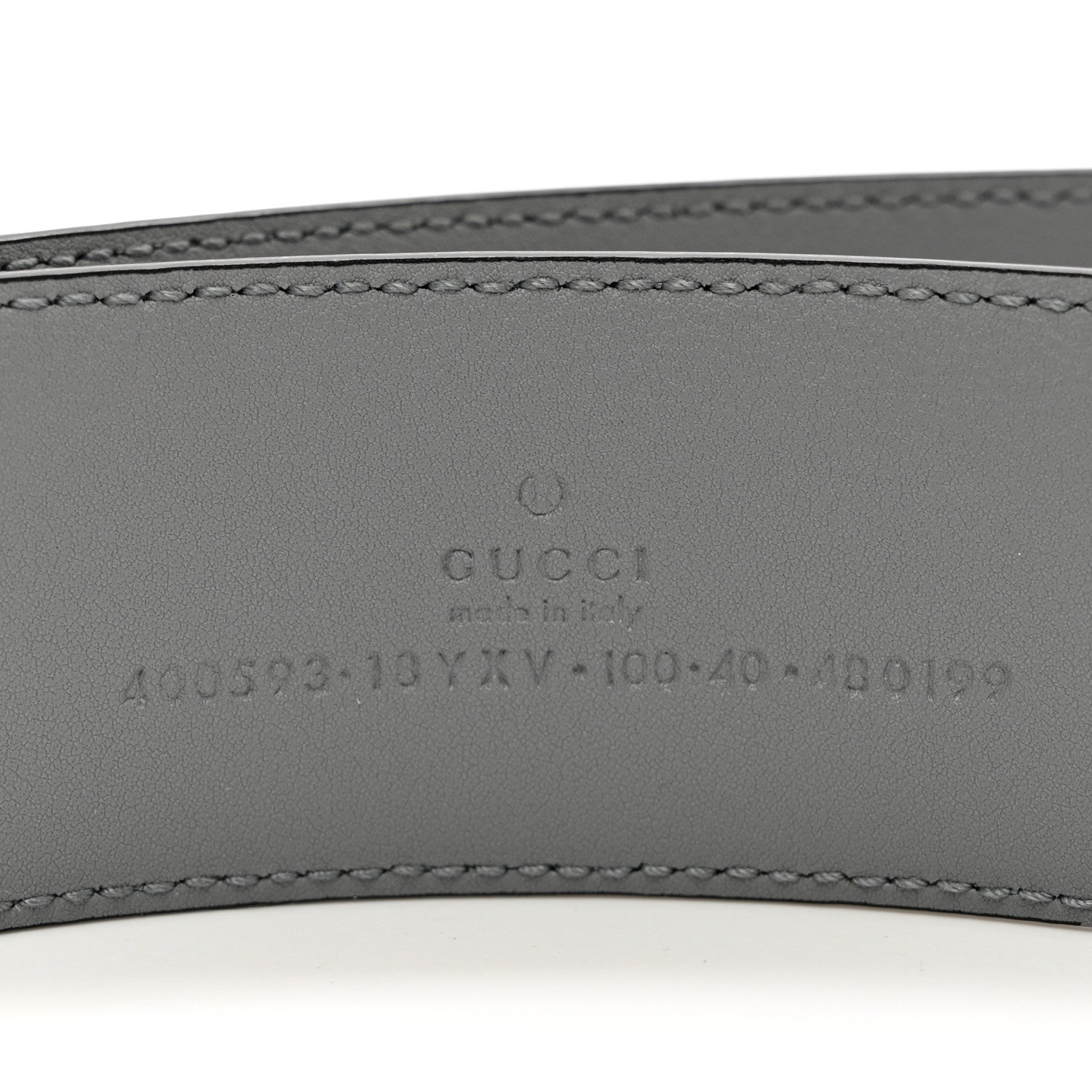 Gucci Azalea Calfskin Enamel Monochrome Double G 40mm Belt 100 40 Deep Grey 3 of 5
