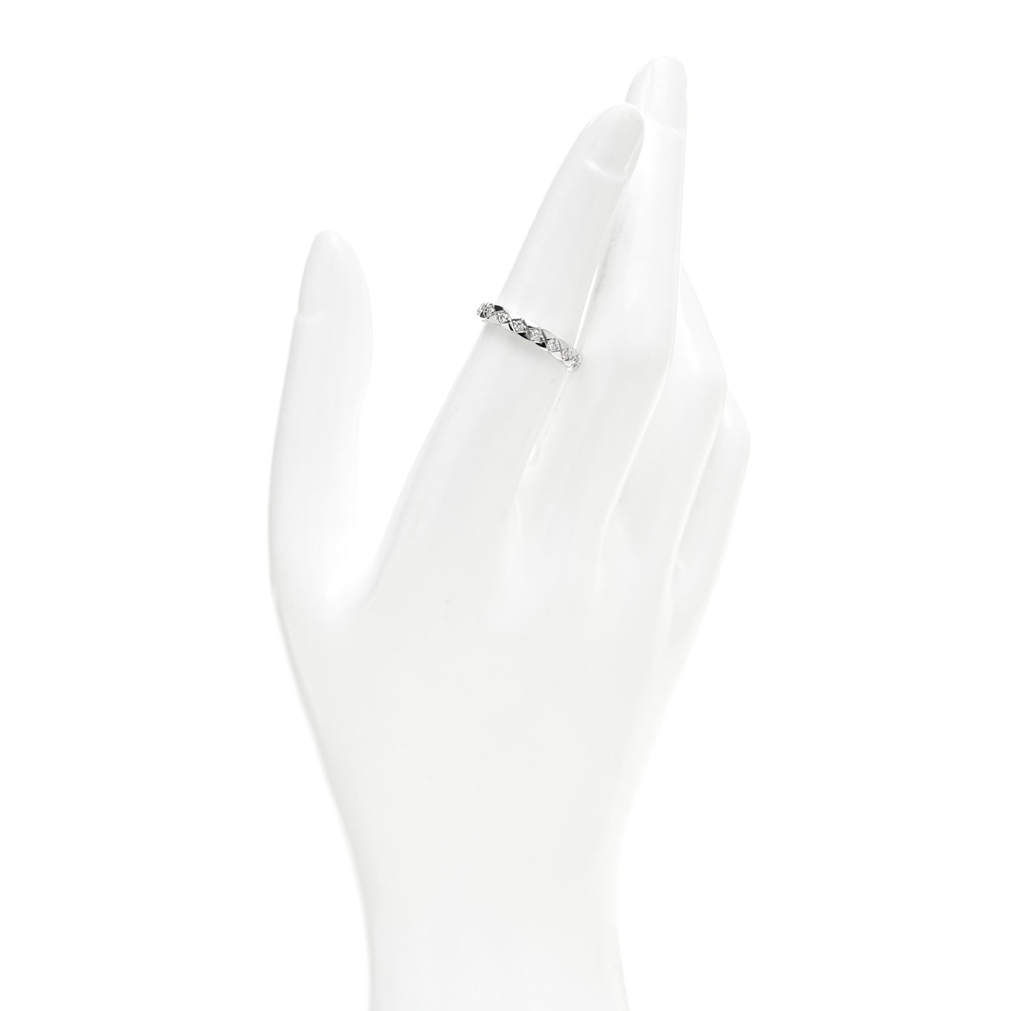 18K White Gold Diamond Mini Coco Crush Ring 52 6