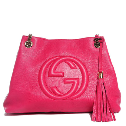 Gucci Cellarius Calfskin Medium Soho Chain Shoulder Bag Bright Bouganville 1 of 10