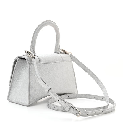 Balenciaga Sparkling Fabric Hourglass Top Handle Bag XS Silver 3 of 13