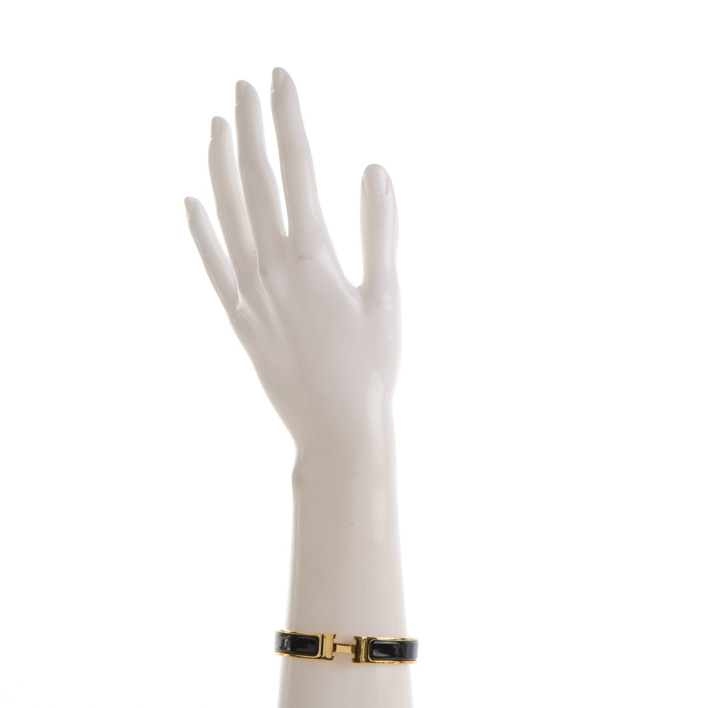 Enamel Narrow Clic Clac H Bracelet PM Black