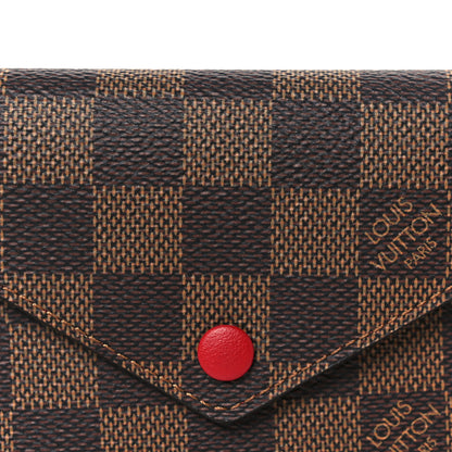 Louis Vuitton Damier Ebene Victorine Wallet Red 9 of 10