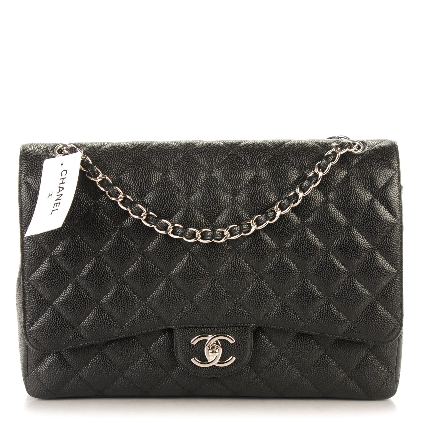 Caviar Quilted Maxi Double Flap Black