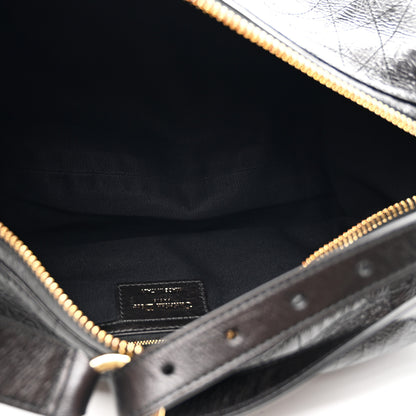 Christian Dior Crinkled Calfskin Macrocannage Medium D-Journey Bag Black 5 of 11