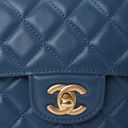 Chanel Lambskin Quilted Mini Metal Top Handle Rectangular Flap Blue 8 of 12