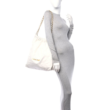 Chanel Shiny Calfskin Quilted Large Chanel 22 White 3 of 13