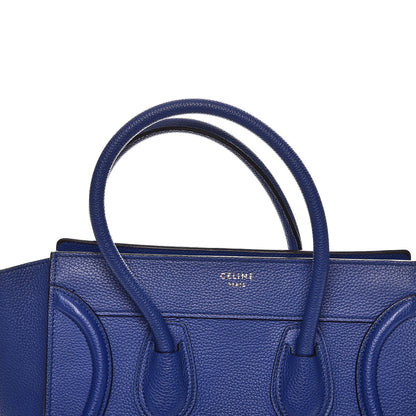 Celine Drummed Calfskin Micro Luggage Indigo 9 of 12