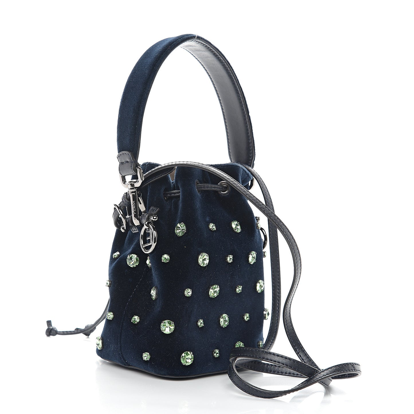 Velluto Crystal F is Mini Mon Tresor Bucket Bag Blue Notte