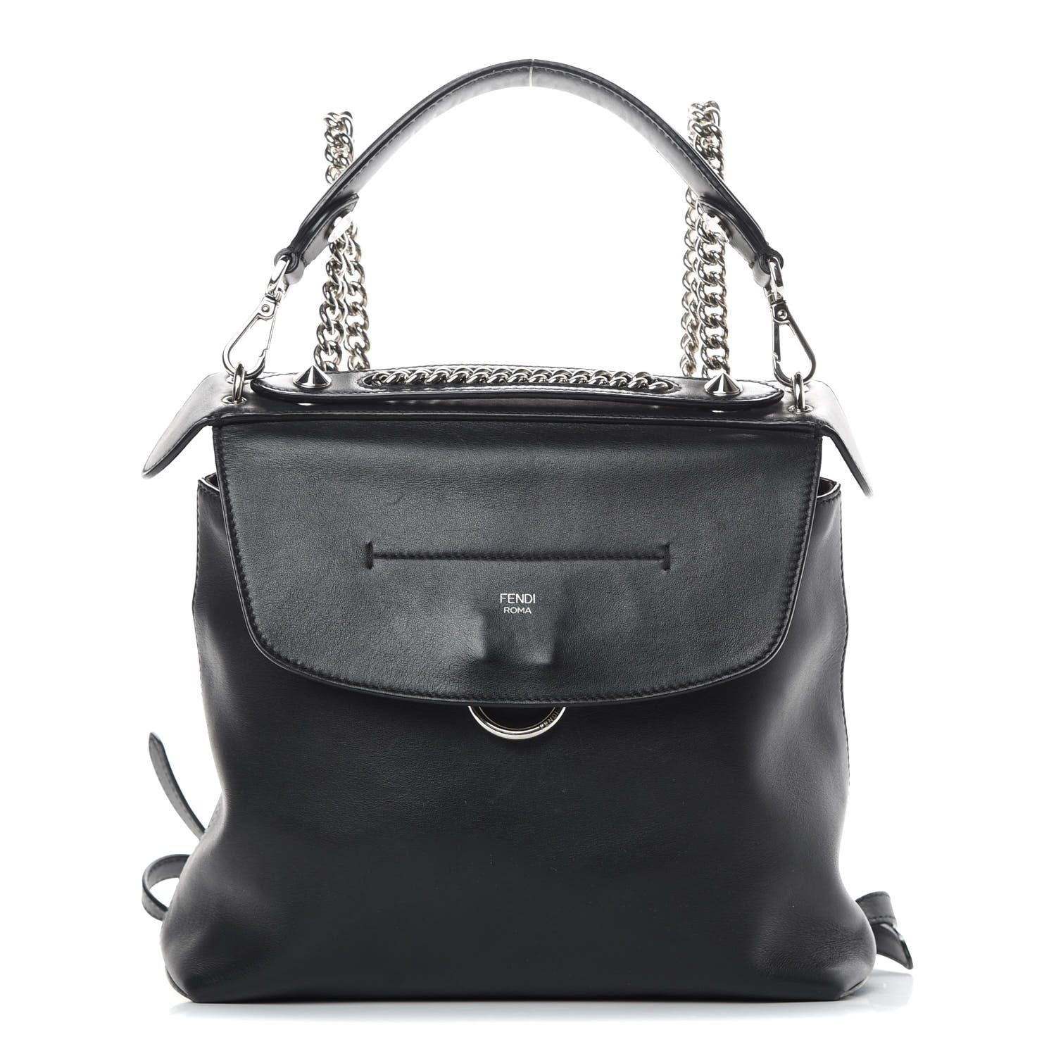 Fendi Vitello Century Opaco Large Back to School Backpack Black 1 of 17
