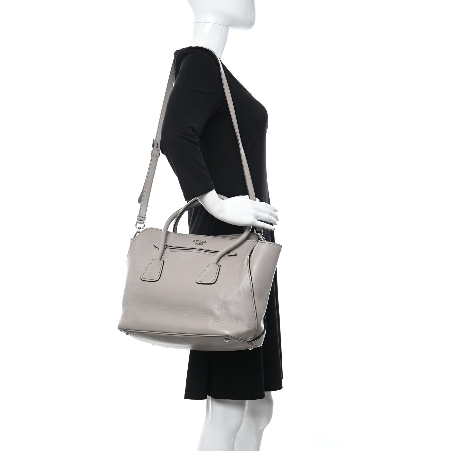 Prada Soft Calf Tote Argilla 2 of 10