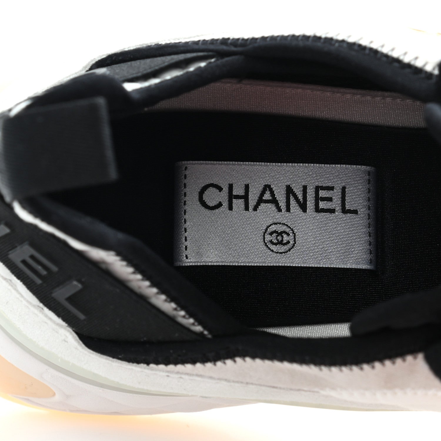 Chanel Velvet Calfskin Mixed Fibers CC Sneakers 41 Ivory Black 6 of 9