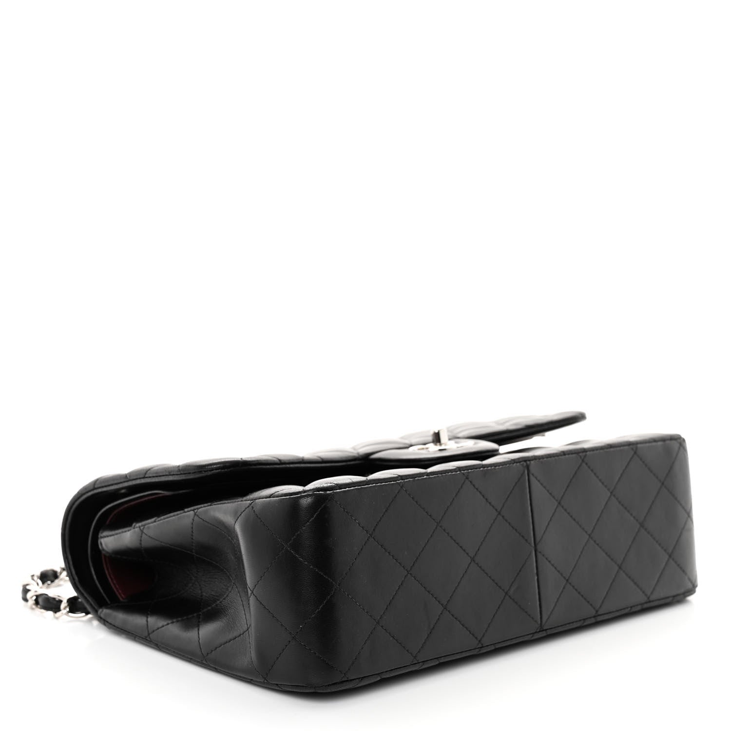 Chanel Lambskin Quilted Jumbo Double Flap Black 4 of 11