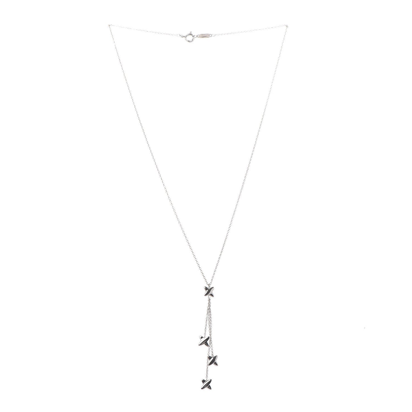 Sterling Silver X Lariat Necklace