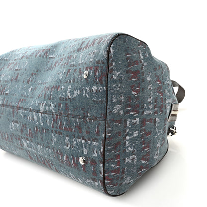 Lanvin X FUTURE Denim Calfskin Logo Print Travel Bag Blue Brown 8 of 8
