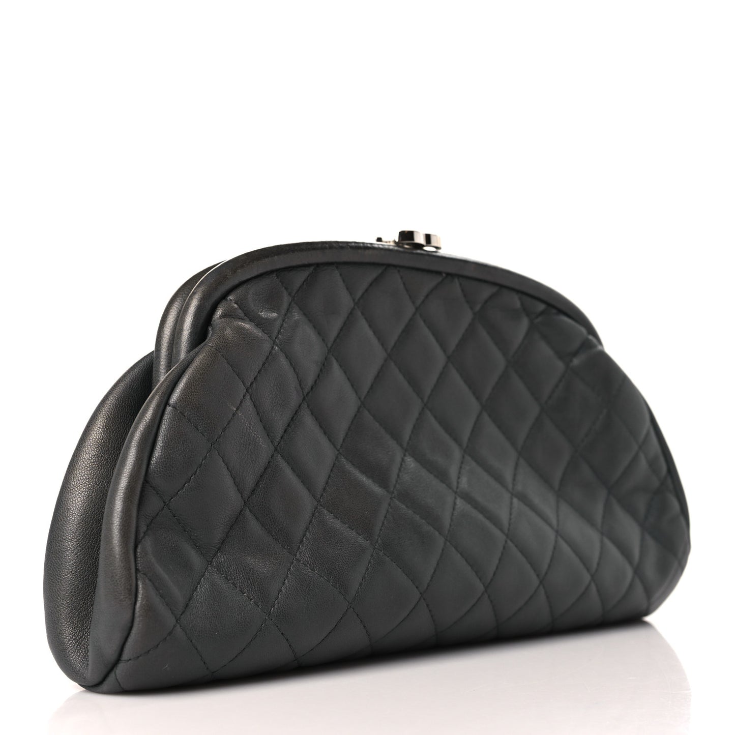 Lambskin Quilted Timeless Clutch Grey