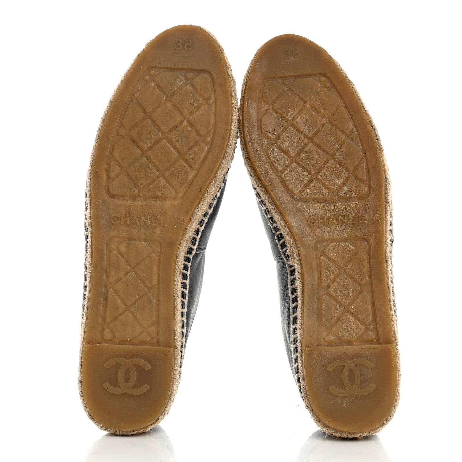 Chanel Lambskin CC Espadrilles 38 Navy Black 5 of 8