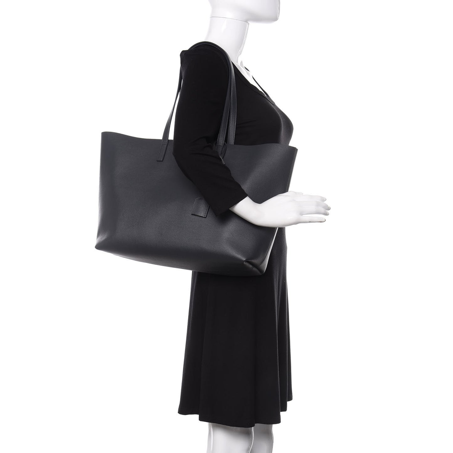 Calfskin Large Shopping Tote Asphalt