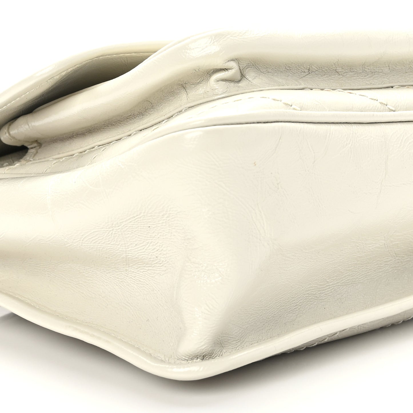 Crinkled Calfskin Matelasse Monogram Medium Niki Chain Satchel Crema Soft