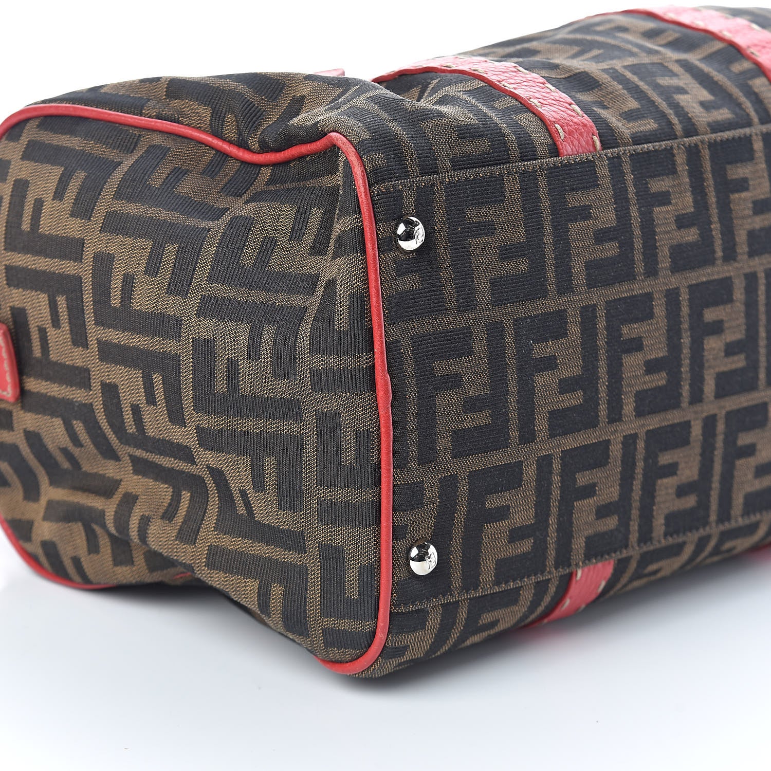 Fendi Zucca Cuoio Romano Selleria Medium Boston Tobacco Rosso Scuro 9 of 16
