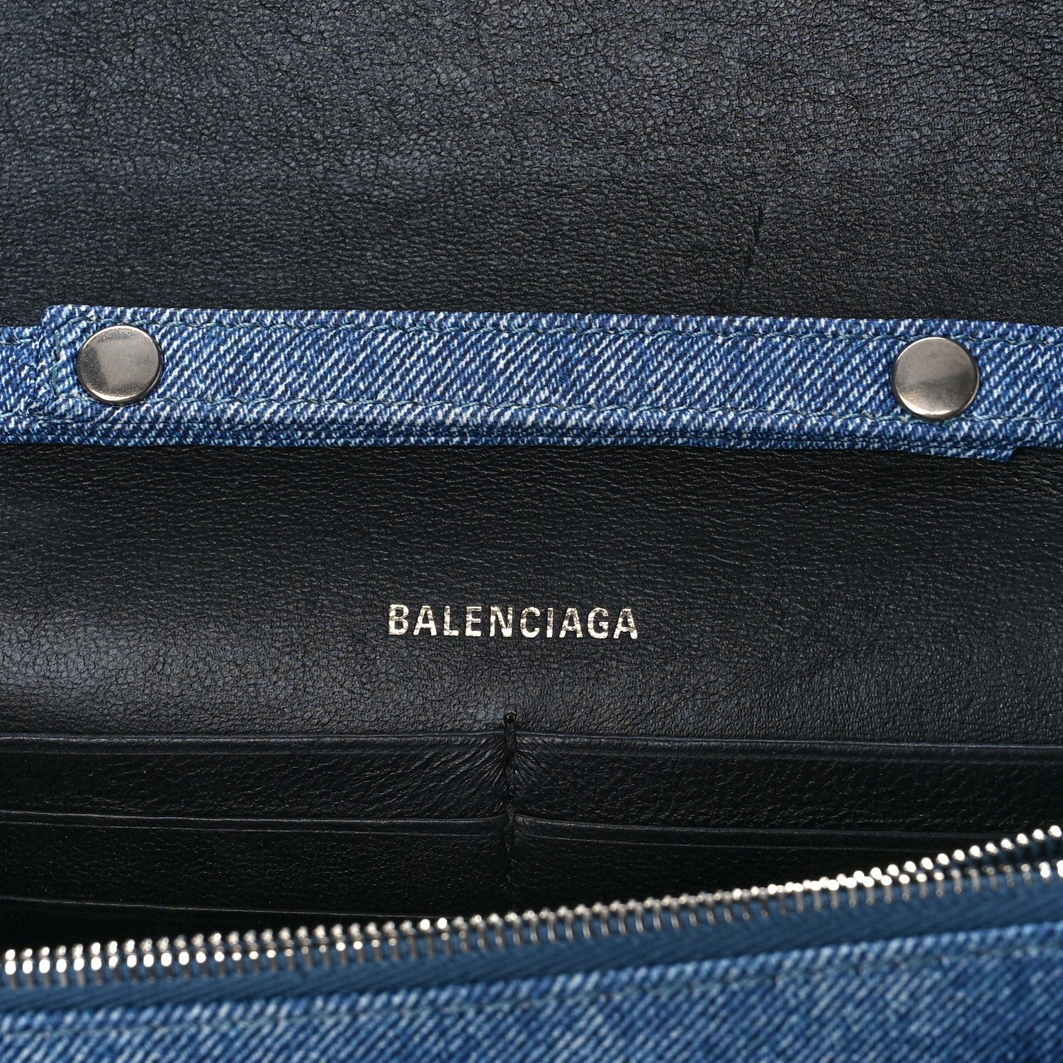 Balenciaga Nappa Denim Printed Hourglass Chain Bag Denim Blue 6 of 11