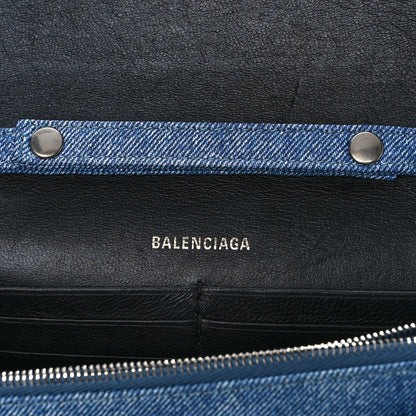 Balenciaga Nappa Denim Printed Hourglass Chain Bag Denim Blue 6 of 11