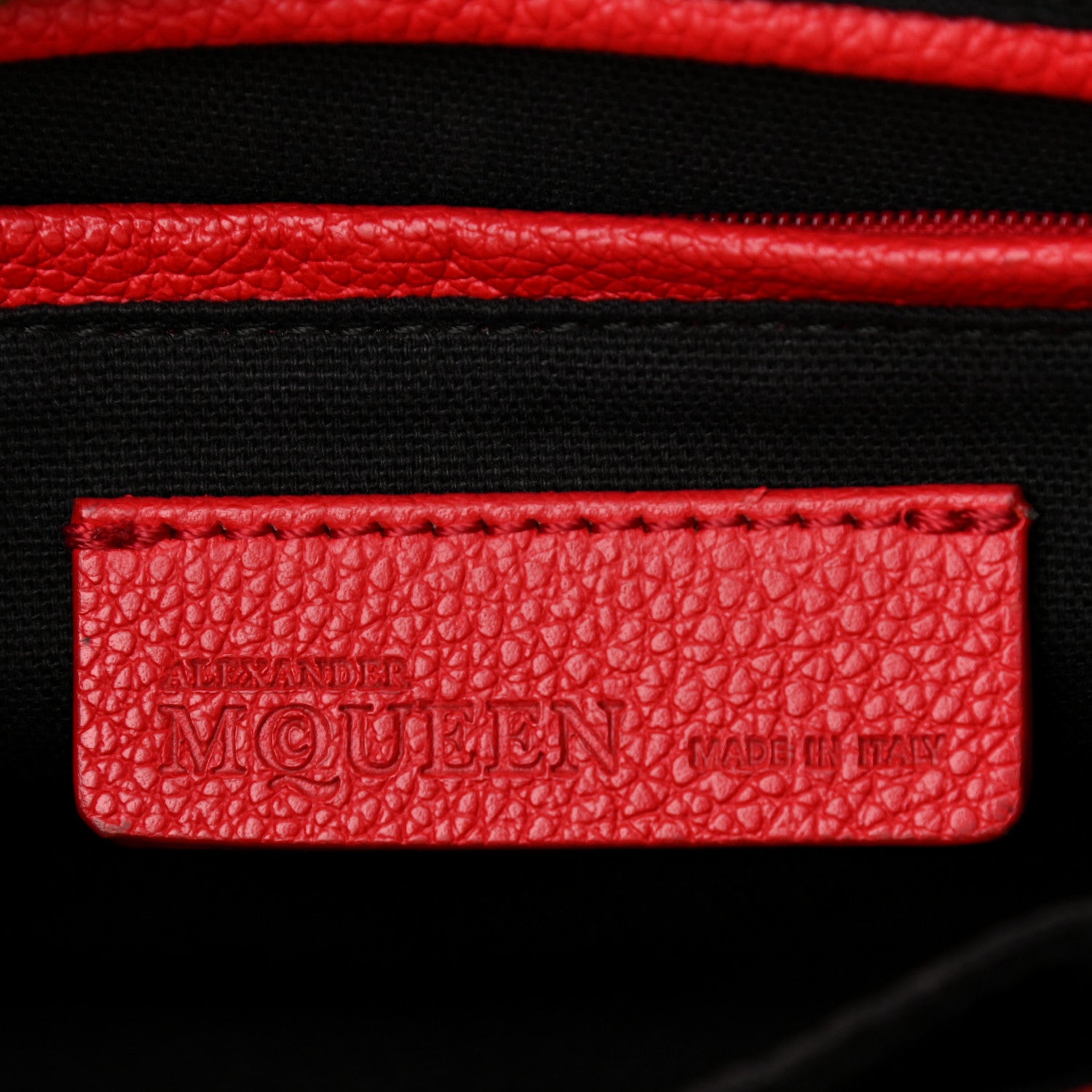 Alexander McQueen Calfskin Mini Skull Padlock Zip Around Tote Red 6 of 13