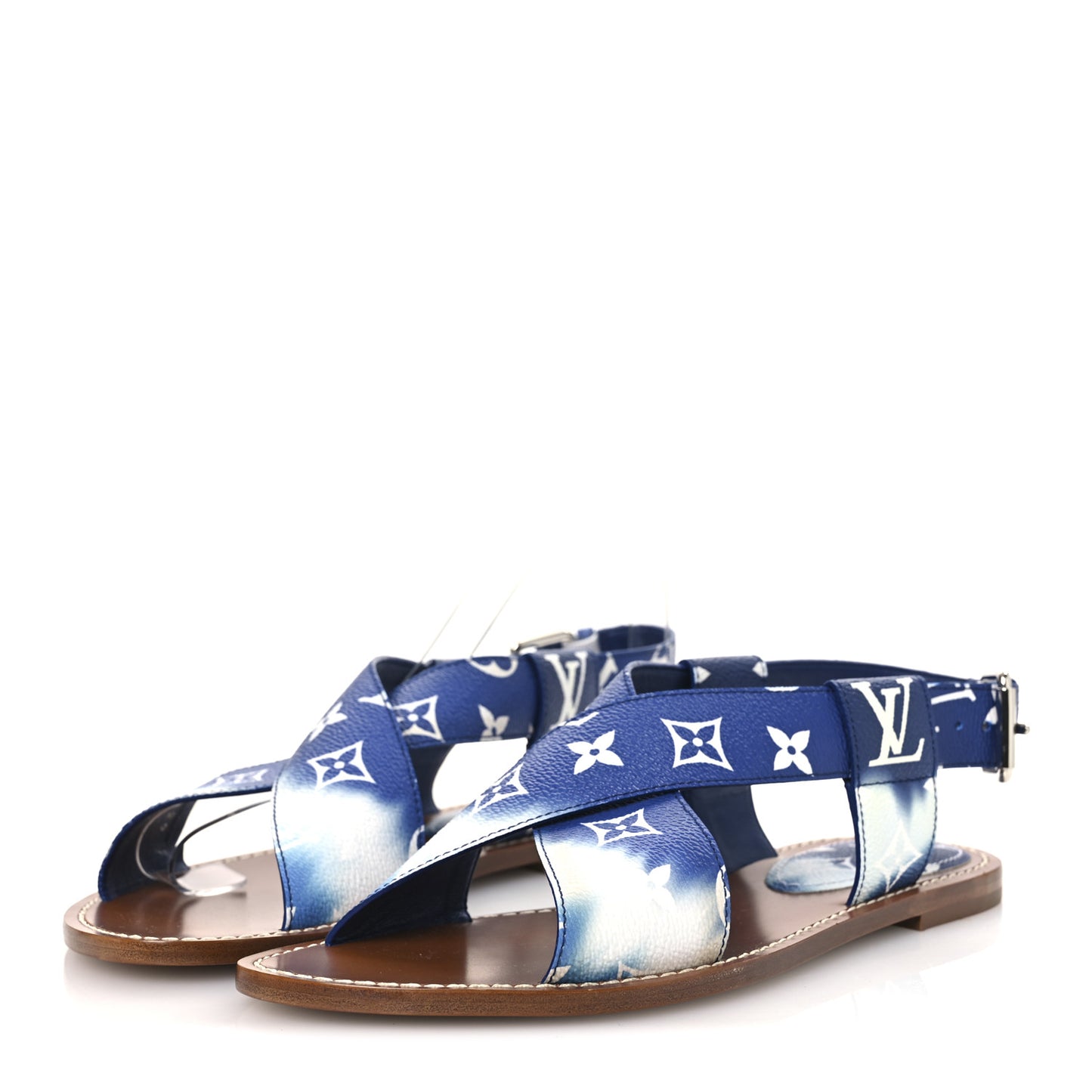 Monogram Escale Palma Flat Sandals 40 Blue