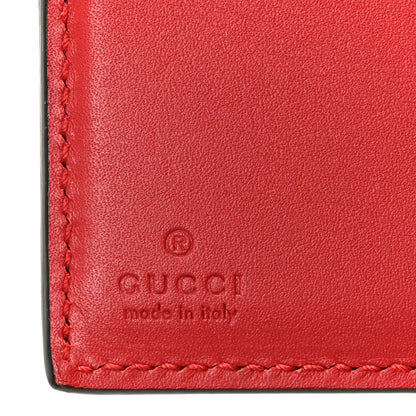 Gucci GG Supreme Monogram Cherry Embellished Card Case Wallet Hibiscus Red 8 of 12