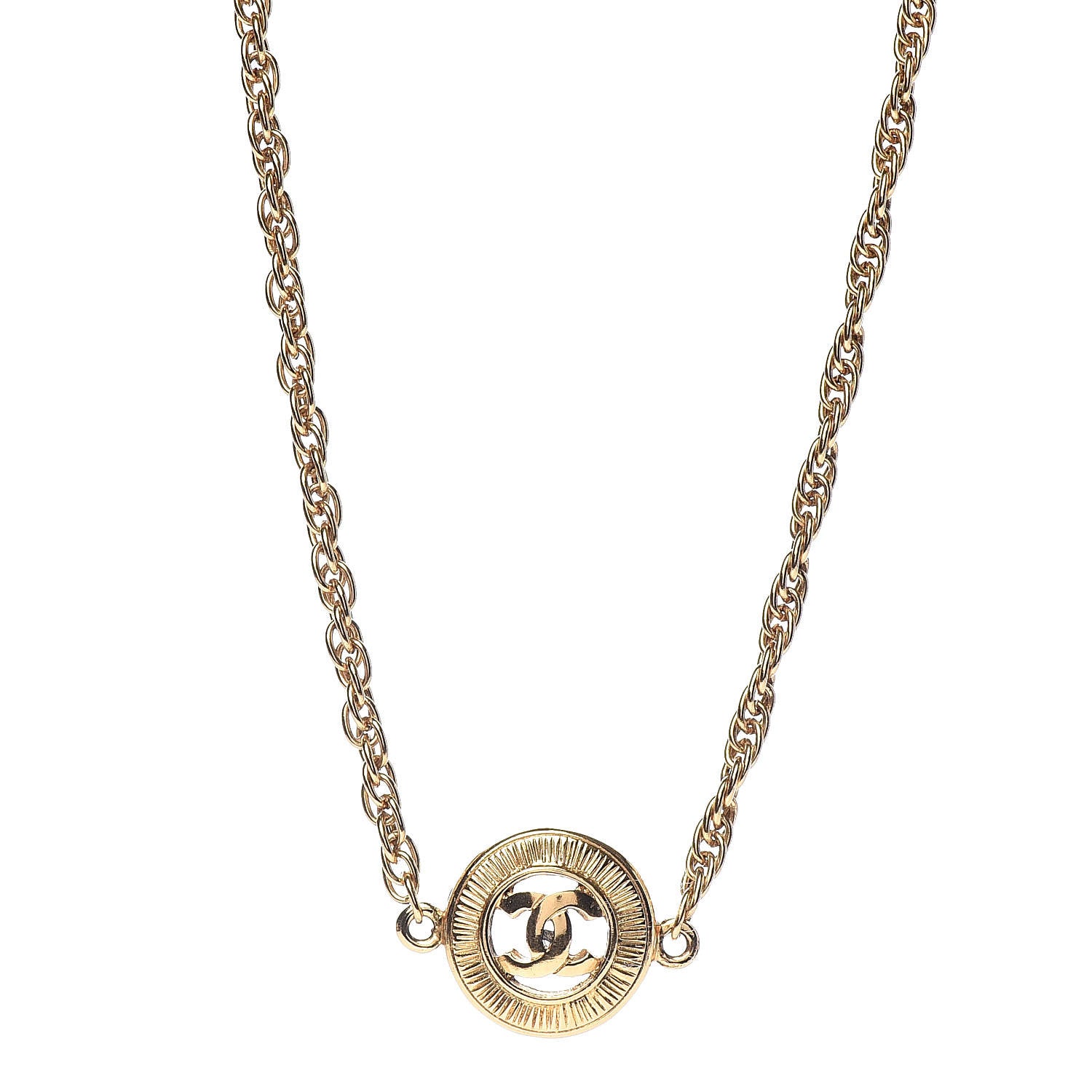 Chanel CC Medallion Choker Chain Necklace Gold 1 of 6