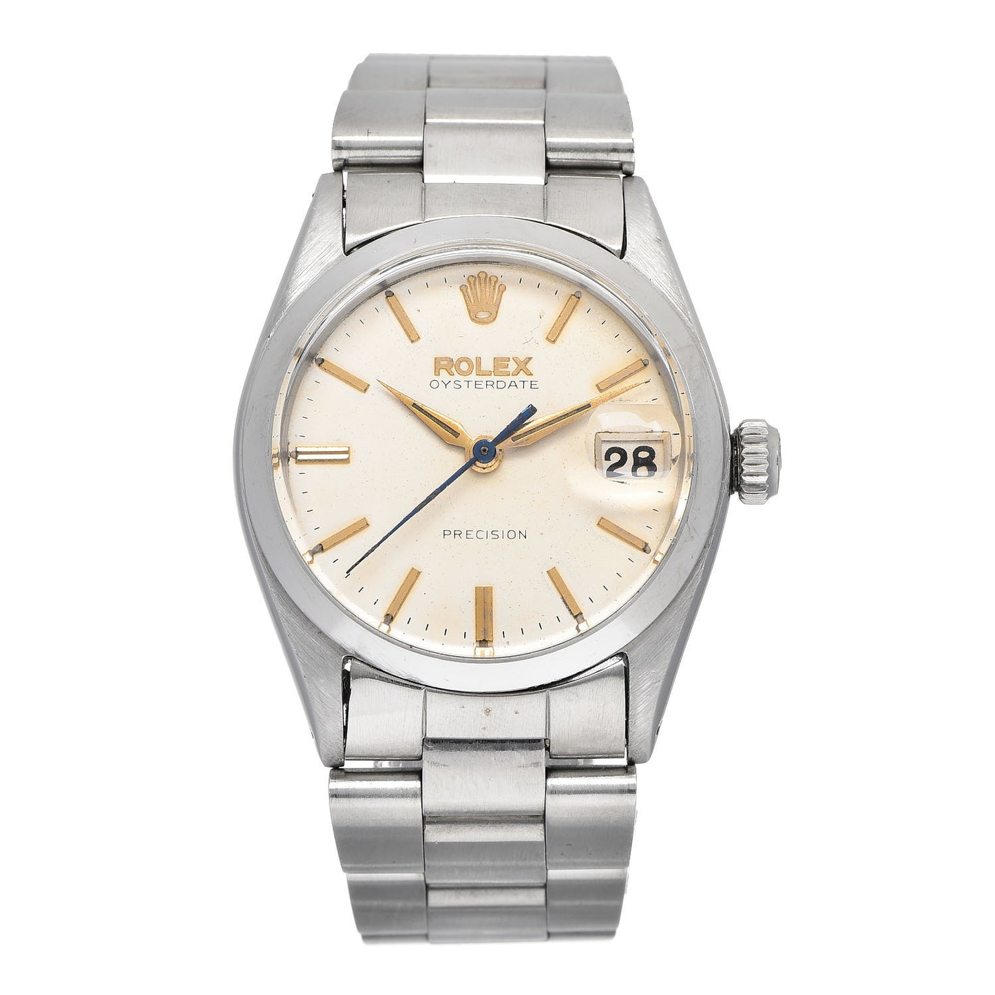 Stainless Steel 31mm Oysterdate Precision Manual Winding Watch White 6466