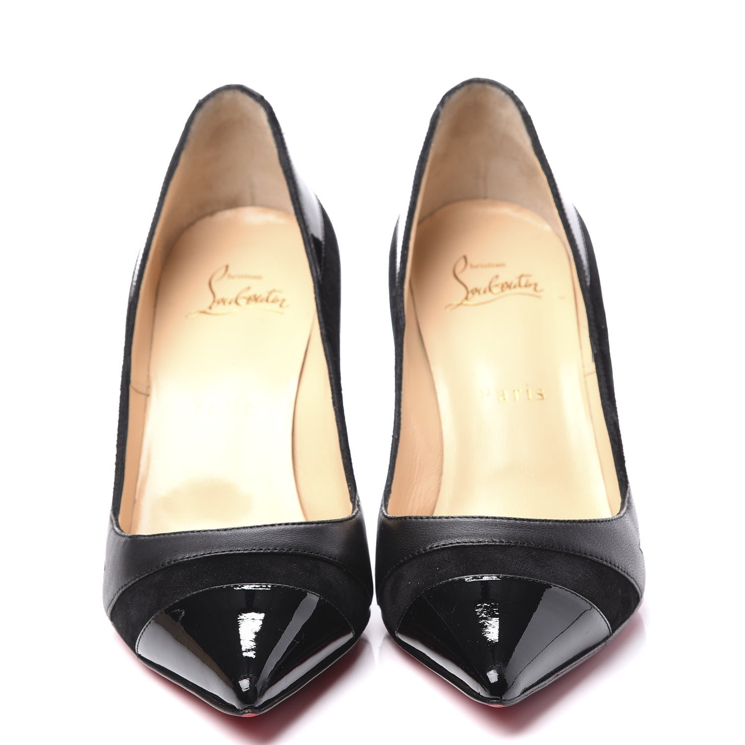 Christian Louboutin Nappa Patent Veau Velours Eklectica 85 Pumps 36.5 Black 3 of 10