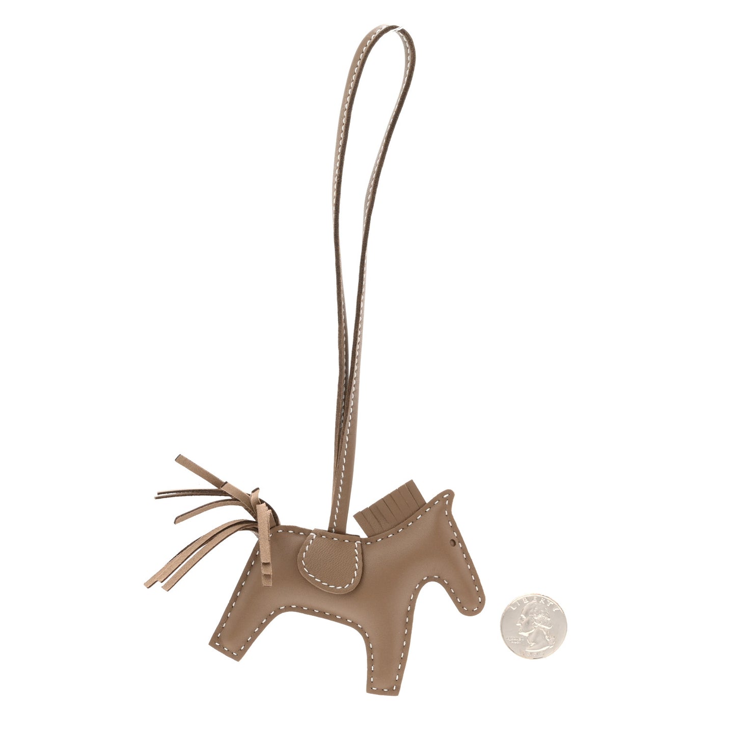 Milo Lambskin Grigri Rodeo Horse Bag Charm PM Etoupe