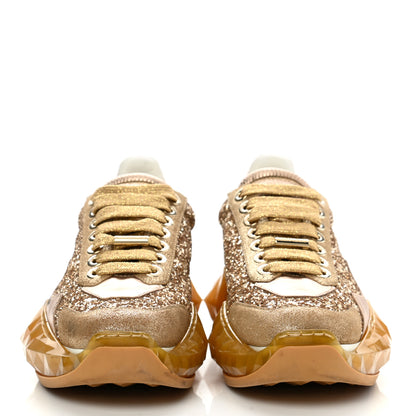 Jimmy Choo Calfskin Glitter Womens Diamond Low Top Sneaker 36 Gold 2 of 10