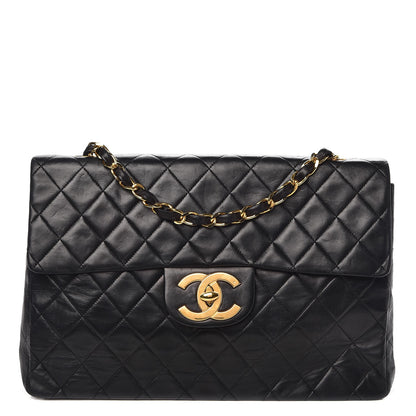 Chanel Lambskin Quilted XL Jumbo Single Flap Black 1 of 13