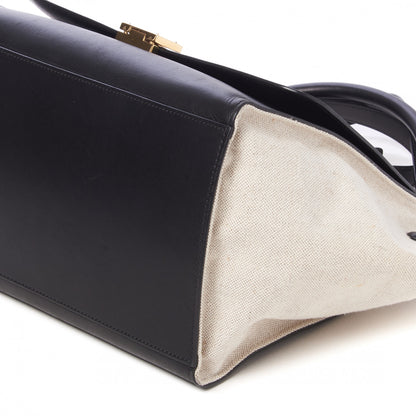 Celine Smooth Calfskin Canvas Medium Trapeze Black 5 of 8