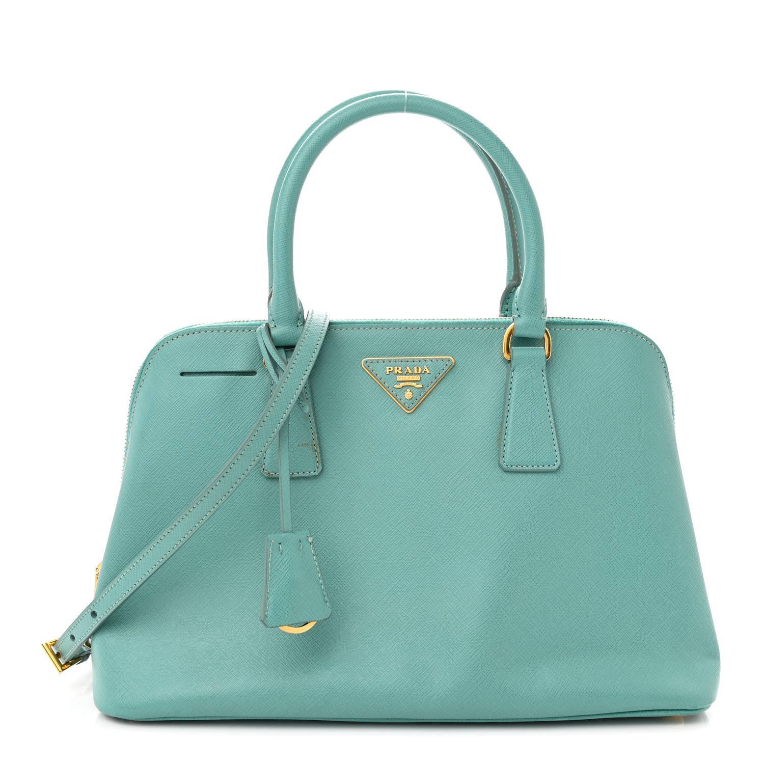 Prada Saffiano Lux Medium Open Promenade Tote Turquoise 1 of 11