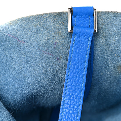 Hermes Taurillon Clemence Picotin Lock 26 GM Bleu Frida 14 of 15