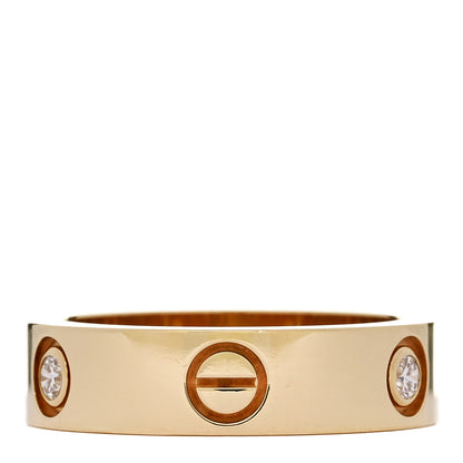 Cartier 18K Yellow Gold 3 Diamond 5.5mm LOVE Ring 56 7.5 3 of 4