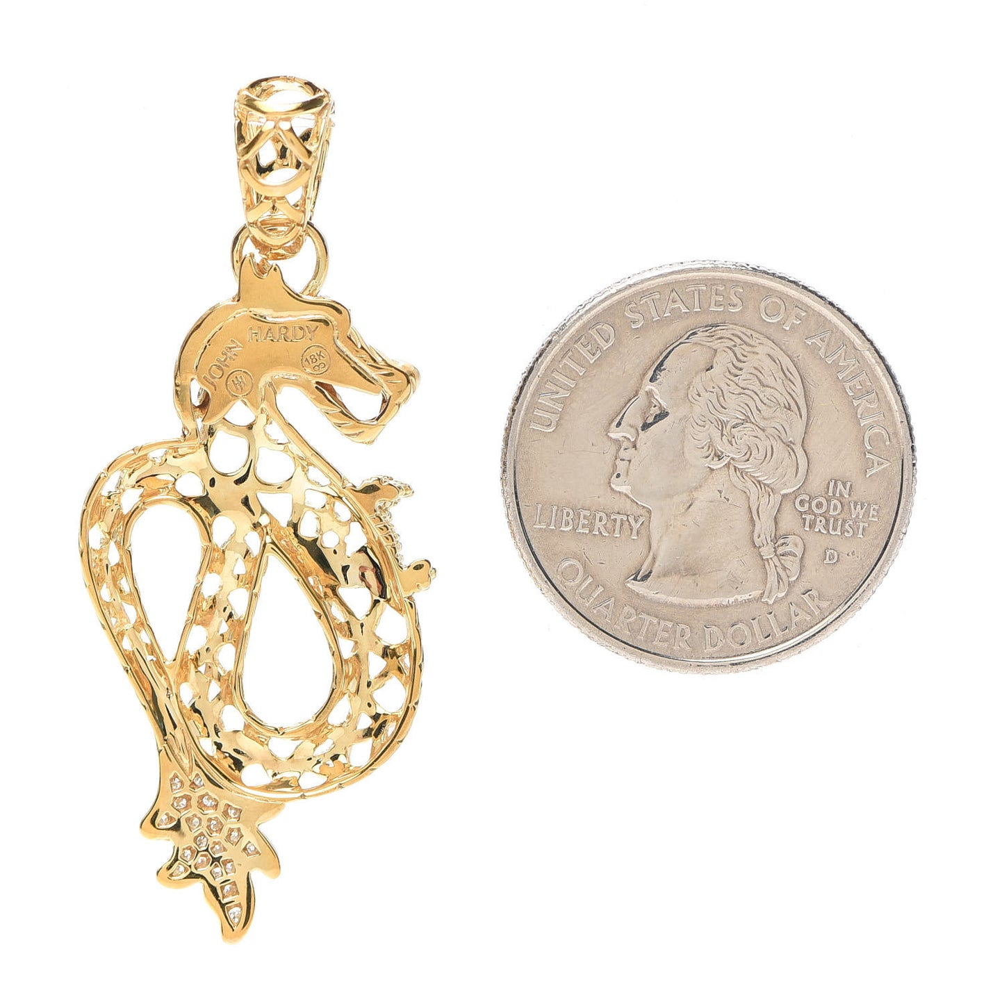 18K Yellow Gold Diamond Ruby Legends Naga Pendant