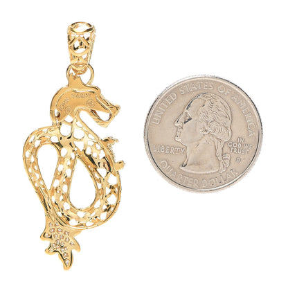 John Hardy 18K Yellow Gold Diamond Ruby Legends Naga Pendant 2 of 3