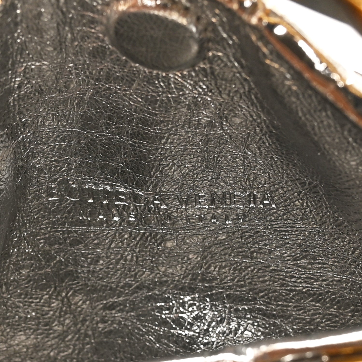 Bottega Veneta Metallic Lambskin Intrecciato Mini Hop Silver Gold 6 of 9