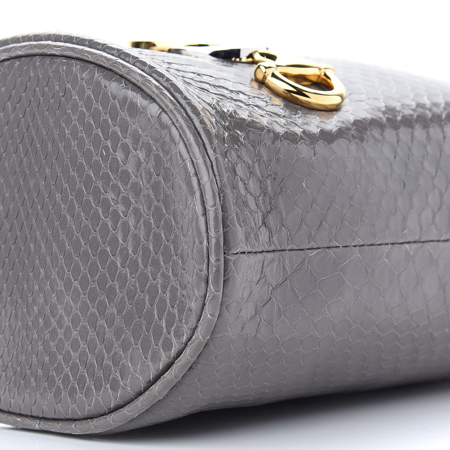 Snakeskin Mini Zumi Bucket Bag Grey