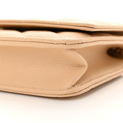 Chanel Caviar Quilted Wallet on Chain WOC Beige 11 of 12