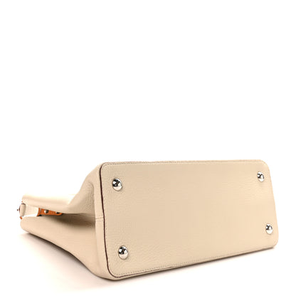 Louis Vuitton Taurillon Capucines MM Blanc Casse 4 of 9